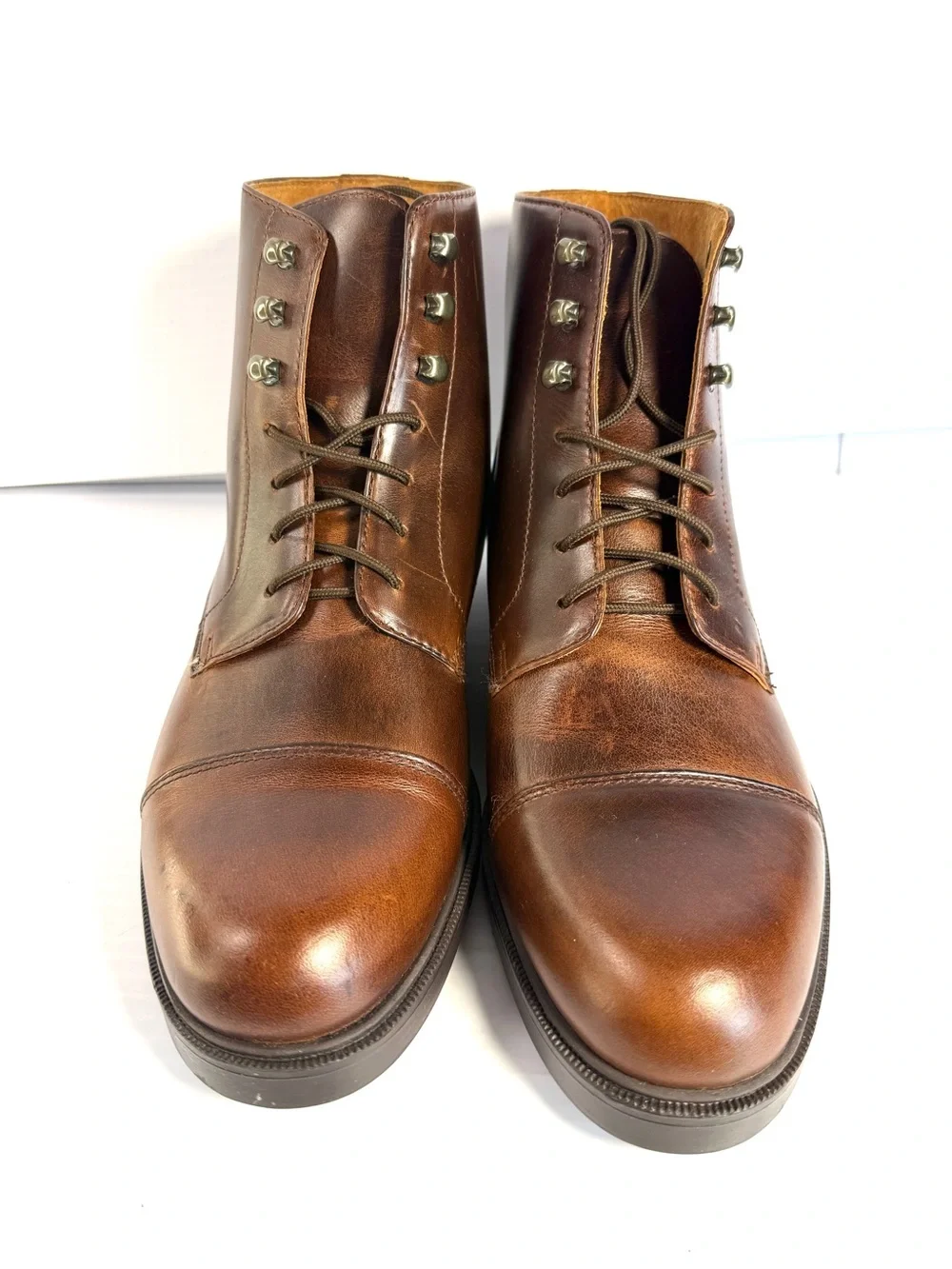 Thornton Bay Men's Brown Leather Cap-Toe Lace-Up Boots